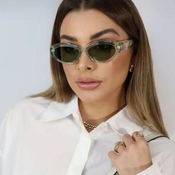 PRADA Sunglasses Symbol PR26ZS 14R20E Transparent Mint/Green NEW - Picture 1 of 12